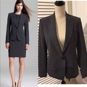 THEORY Charcoal Gray Gabe 2 One-Button Blazer